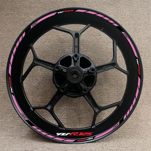 Randaufkleber abziehen Motorrad-Radaufkleber Rennfelgenstreifen-Aufkleber Motorrad-Dekorationszubehör Für Y&amaha YZFR 125 YZFR125(Style 19)