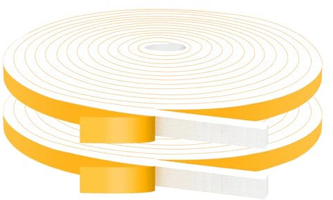 YIMIKI Foam Seal Tape High Density Adhesive Foam Seal, Foam Tape for Draft Exclusion, Insulation, Soundproofing & Sealing, Draft Excluder, Home Sealing, 2 Rolls, Total 10M