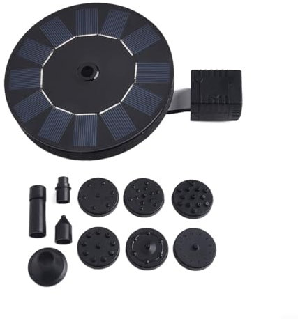 Bomba de fuente solar, kit de panel solar de jardín circular con diseño flotante, perfecto para espacios al aire libre, incluyendo jardines y piscinas