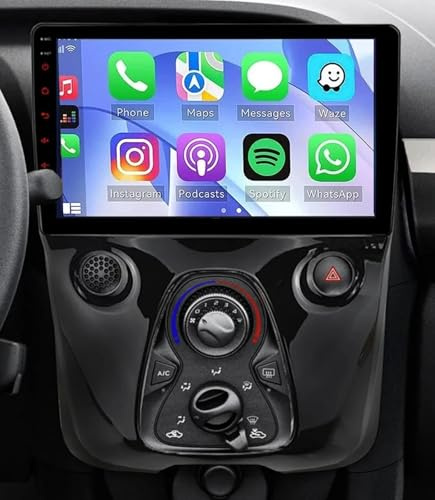 Android 14 Car Stereo Radio for Peugeot 108/for Toyota Aygo B40 2014-2021 with Wireless CarPlay Android Auto 10in Car Screen with WiFi GPS Bluetooth SWC FM/RDS Radio,AHD+Backup Camera 2+32GB