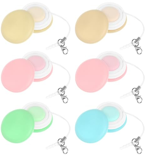 Macaron Smartphone Bildschirm Reiniger 6 Stück mit Rope, Silikon | Smartwatch Displays und Kameramonitore, Lintfrei, Kratzfrei, Kompakt für Auto und Unterwegs Zufällige Farbe