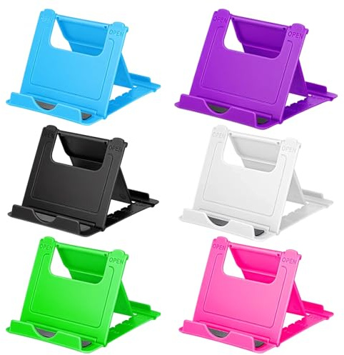 SynHHergyx 6 Stück Handyständer für Tisch Handyhalter Handyhalterung | Universal, Faltbarer Bunt, Tragbar, Verstellbar, Kompatibel mit, Den Meisten Mobiltelefonen und Tablets