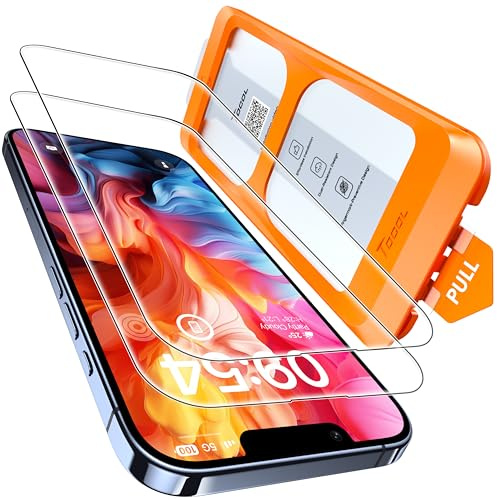 TOCOL for iPhone 13 Pro Screen Protector, Instant Installation, 2 Pack | 9H+ Tempered Glass HD Clear, Coverage Protection, 8FT Military Grade Shatterproof, Anti-Scratch Bubble-Free, Case Friendly