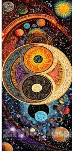Diamond Painting Yin-Yang Diamant Painting Bilder Erwachsene/Anfänger, 60 x 30 cm Groß xxl 5D Diamond Painting Abstrakt für Wand Deko, DIY Stickerei Kreuzstich Diamant Kunst Set für Home Décor