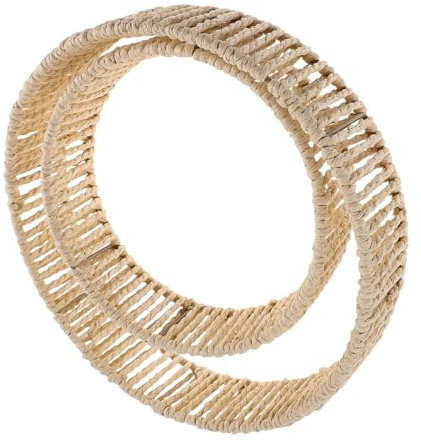 TOYANDONA Abat-Jour Tissé à la Main en Corde de Papier Abat-Jour Suspendu Bohème pour Luminaire de Plafond Cache-Ampoule Décoratif Artisanal pour Salon et Chambre Design Naturel et