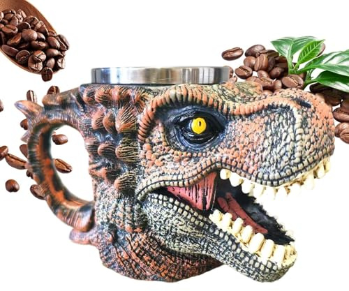 Dinosaur Skull Mug: 3D Gothic Shape Ergonomic Coffee Mug, Dinosaur Skull Shaped Ergonomic Gothic Cup For Drinks, Novelty Gift For And Friends | Home