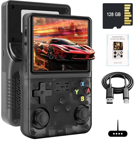 R36S Retro Handheld Game Console with 3.5 IPS Display, 128GB and 21,000+ Classic Games, Open Source Linux System, Screen Portable Pocket Video Player