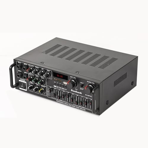 Amplificatore Stereo Hi-fi Bluetooth 6.0, Potenza Di Picco 800w, Amplificatore Av Con Telecomando; Supporta Decodifica Usb E Slot Per Schede Sd, Ingressi/uscite Rca, 4 Ingressi Microfono
