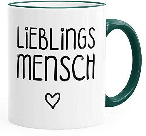 Kaffee-Tasse Lieblingsmensch Geschenk-Tasse Liebe Freundschaft Partner Freundin MoonWorks® grün unisize
