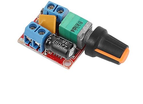 WINGONEER DC Motor Speed Control Driver Board 3V-35V 5A PWM Controller Stepless DC 3V 6V 12V 24V 35V Variable Voltage Regulator Dimmer Governor Switching Build with LED Indicator and Switch Function