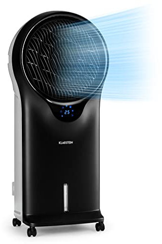 Klarstein Portable Air Cooler, 3-In-1 Evaporative Air Coolers for Home, 90W Silent w/Night Mode, Humidifier, & Fan, Small Water Cooler, 5.5L Ice Fan Portable Cooler, AC Unit 1600m³/h Air Flow