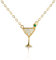 Diamond Treats Kleine Cocktailglas-Halskette aus 925er Sterling für Damen und Teenager-Mädchen, Gold Anhänger-Halskette mit Zirkonia-Steinen, süße Halskette für Sie