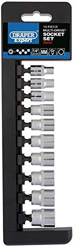 Draper 50022 1/4-Inch Metric Multi-Drive Socket 10 Piece Set , Blue