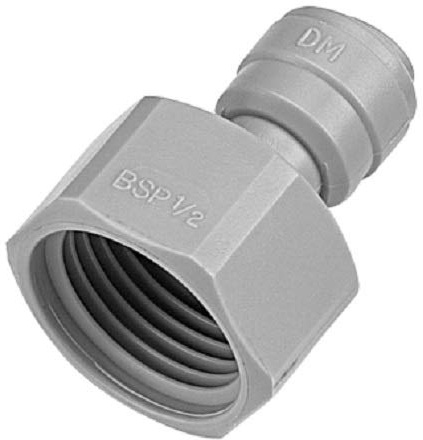 DMFit Female Adapter – 3/8 Push fit x 1/2 BSP Flat End (AFAB0607F)