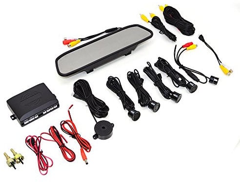 Parkplatz-Rückfahrsystem mit LCD-Rückspiegel PNI Escort P05 A mit 4 Sensoren, Rückfahrkamera, PNI-P05A