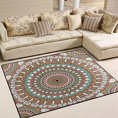 Use7 Vintage Ethnic Mandala Teppich Teppich für Wohnzimmer Schlafzimmer, Textil, mehrfarbig, 160cm x 122cm(5.3 x 4 feet)