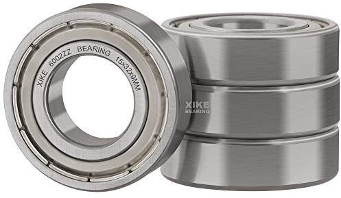 XiKe 6002ZZ Rillenkugellager 15x32x9mm 4er-Pack Wälzlagerstahl | Beidseitig abgedichtet (2Z), ABEC-3, werksgeschmiert, reibungs- und geräuscharm, kostengünstig, für trockene Umgebungen
