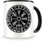 Samunshi® Vegvisir Tasse à café Tasse à thé avec runes B Vikings Peuples germaniques - Noir - 300 ml