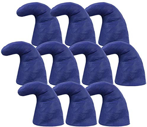 Alsino 10 Stück Zwergenmützen Zwergenmütze für Erwachsene Wichtelmütze Zwerg Kostüm Karneval Elfenmütze Zwergen Zipfelmützen (10er Paket), Blau