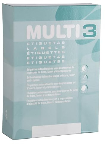 MULTI 3 10524 Klebeetiketten für Drucker, Tintenstrahldrucker und Kopierer, 105 x 37 mm, 500 Blatt