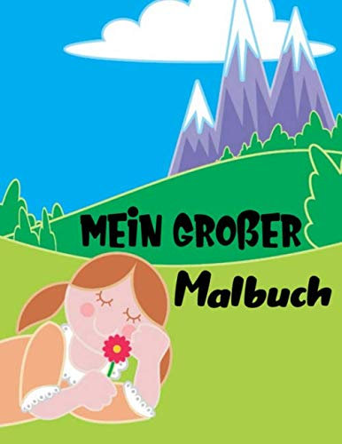 Mein großer Malbuch: + als 90 Zeichnungen | Für Kinder von 4 bis 8 Jahren Zeichnungen von Tieren, Dinosauriern, Stränden, Katzen ... | Großformat (A4), 186 Seiten, 8,5 x 11