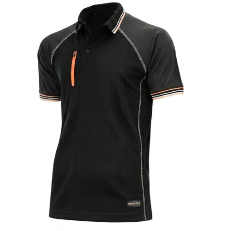 WrightFits Core Active Men’s 2-Tone Work Polo Shirt - Zipper Chest Pocket | Breathable polyester 2-tone men’s work polo with mesh panels and raglan sleeves, designed for comfort and movement on site