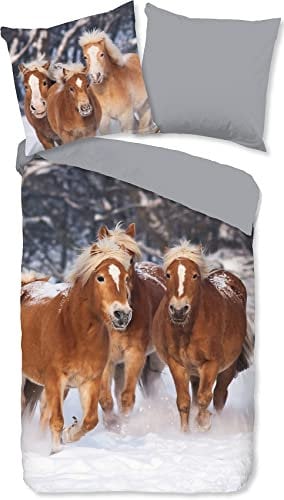 Good Morning Bettbezug für Einzelbett, 135 x 200 cm, Flanell, Nr. 2691, Mehrfarbig