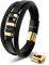 SERASAR Gold Bracelets for Men 17cm Bracelet Gift Box Genuine Leather Cowhide Braided Adjust Able Magnetic Clasp Multi Layer Wrap Rope Man Mans Male Band Jewelry Magnet Accessories