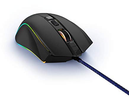 uRage Gaming-Maus “Reaper 210”, schwarz, Anti-Rutsch-Beschichtung, Omron Click Switches, 4.800-dpi-Avago-Sensor, Plug & Play, 2m Kabellänge, inkl. Gaming-Software