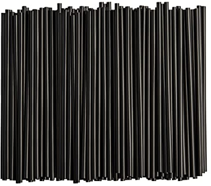 Comfy Package 7.75 Black Plastic Drinking Straws [250 Count]