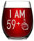 Livole 60th Birthday Gifts for Women, 15oz 450ml Stemless Wine Glass 59+1, Unique Personalized Glasses for Best Friend Turning 60, Sister, Wife, Auntie, Coworker