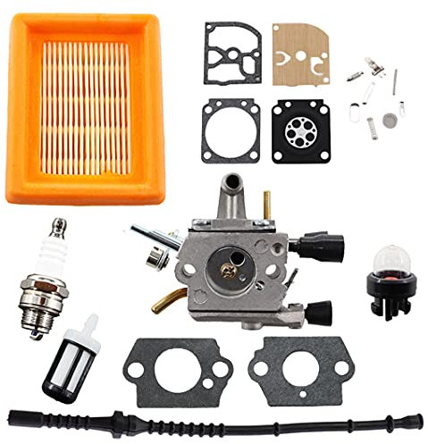 MCHNIC Carburador con filtro de aire, manguera de gasolina para Stihl FS 120 R FS120 FS200 FS250 FS300 FS350 FS400 FS450 FS480 BT120 BT121 desbrozadora sustituye a 4134 120 0603, 4134 122 0 065 36 ES