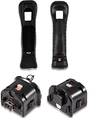 Adaptador de Wii Motion Plus, Adaptador de Sensor Motion Plus MotionPlus Compatible con una Variedad de para Juegos de Wii, Adaptador Motion Plus con Funda de Silicona para Mando a Distancia(Negro)