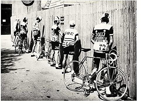 NCHEOI Schwarz und Weiß Badezimmer Dekoration Männer Rennrad Druck Fahrrad Vintage Foto Poster Geschenk für Wandkunst Bilder 40x60cm Rahmenlos