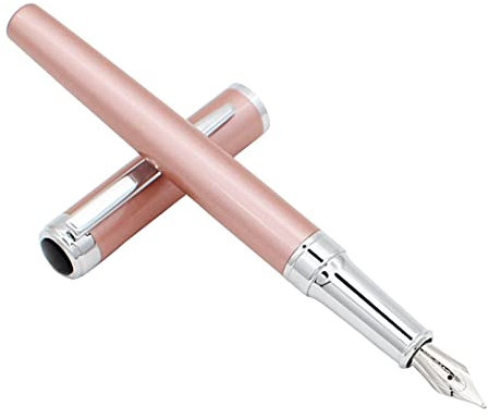Abcsea 1 Pièce Stylos Plume, Stylo Plume, Plume Fine, Stylo à Plume, Stylo Affaire pour l'école, les Affaires, le Travail, Or Rose