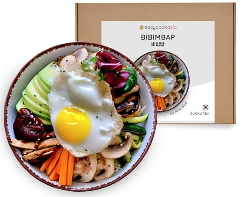 EasyCookAsia Bibimbap Kochbox mit wichtigen asiatischen Zutaten l Perfekt für Kochanfänger oder zum Verschenken