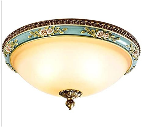 Vintage Klassiker Deckenleuchte Rustikale Rund Glas Lampenschirm Deckenlampe für Flur, Schlafzimmer, Büro, Bad, Balkon, Küche, mit Led E27 Wandbeleuchtung Loft Retro Design Kronleuchter (Ø30cm)