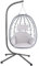 Juskys Hängesessel Aria mit Gestell höhenverstellbar, faltbar & ergonomisch - Outdoor & Indoor - bis 130 kg - Polyrattan Korbhängesessel inkl. Kissen - Silber