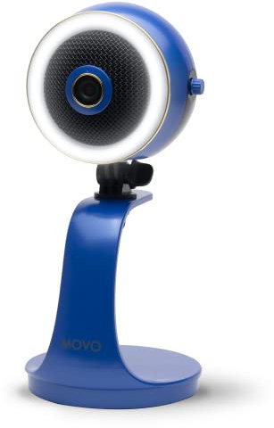 Movo WebMic HD Pro - Royal Blue - 1080p HD Camera, Pro Mic, LED Ring Light - Webcam for Streaming, Calls, Recording, Gaming