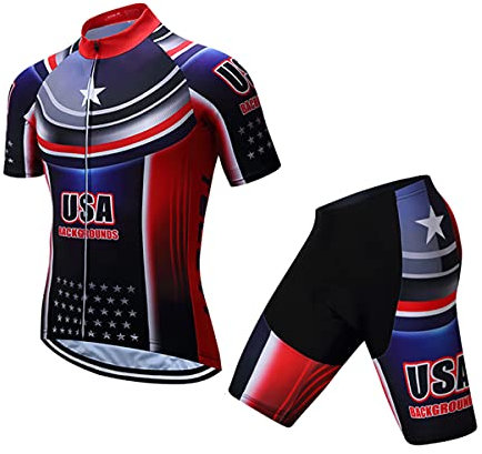 Hotlion Herren-Fahrradtrikot-Set, Sommer, kurzärmelig, atmungsaktiv, Fahrradanzüge, Cc6343-1, XL