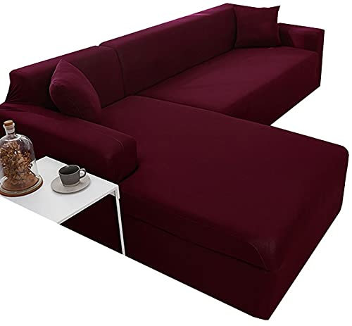 ZZDXW L-Förmige Sofabezug，Sofabezüge 1er 2er 3er L Form,Sofahusse L Form 1 2 3 4 Sitzer Ecksofa,Couch Bezug Für Eckcouch U Form,Sofa Überzug,Sofa Hussen Stretch Baumwolle,Für L/U Normal Sofa