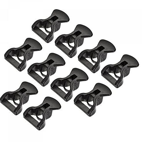 sourcing map Tent Rope Buckles, 4mm Plastic Guyline Adjuster Cord Tensioners for Outdoor Camping Canopy Tarp, Black Pack of 30
