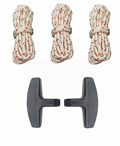 YAMAKATO GCV160 GCV190 497680 Pull Cord Rope for Honda HRR216 HRX217 GC160 HRS216 HRT216 HRB216 HRB217 Briggs and Stratton Lawn Mower 3.5mm 9/64 in 4# 1/2 String 2.3m 90-9/16 in Long w/Handle Grip