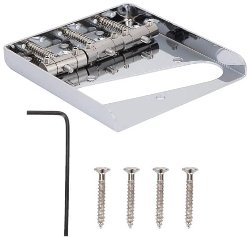 Compensated 3 Saddles Telecaster Bridge for TL Eelectric Guitar with Wrench and Screws