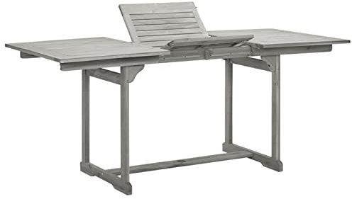 ZEYUAN Garten-Esstisch, Tisch Balkon, Gartentisch, Balkontisch, Küchentisch, Garden Table, Terrassentisch, (120-170) x80x75 cm Massivholz Akazie