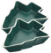 UPKOCH 2PCS Christmas Tree Shaped Ceramic Plates, Dark Green Serving Trays, Candy Dish Platters, Food Server Display Bowls for Xmas Holiday Entertaining Party