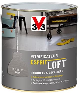 V33 Vitrificateur pour parquets - Esprit Loft - Gris Béton satin 2,5L