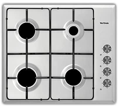 Mx Onda MX-PG2204X Placa de Gas Butano y Natural, Cocina Con Cuatro Fuegos, Encimera
