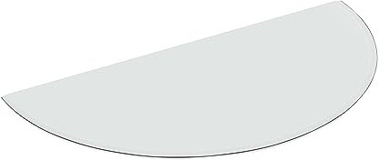 EWO Funkenschutzplatte - Glasplatte für Kaminöfen in Halbkreis-Form (55 x 90 x 0,6 cm) - Bodenplatte als Kamin Funkenschutz mit ESG-Sicherheitsglas - Kaminplatte Boden-Schutzglas