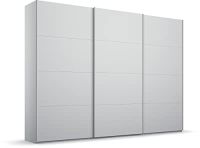 Rauch Möbel Beluga Schwebetürenschrank Schrank Kleiderschrank Seidengrau, 3-türig,Inklusive 3 Kleiderstangen, 3 Einlegeböden, BxHxT 270x236x69 cm